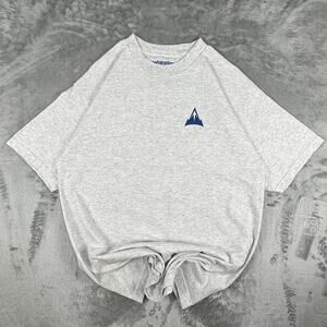 Vintage Y2K Wrangler “Bite This” Fishing Lure Light Gray Graphic T-Shirt Size L